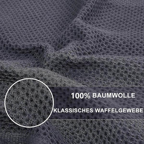 Sæt med 6 bløde og absorberende køkkenhåndklæder, holdbare rengøringsklude til hverdagsbrug Dark gray 34*73cm