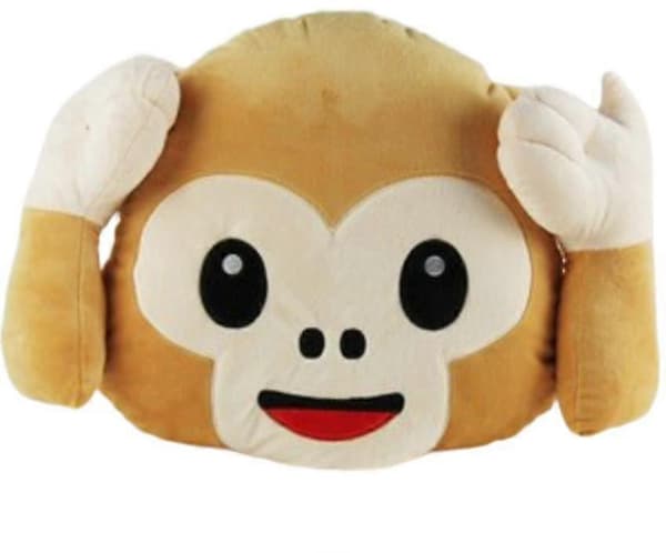 Emoji Apa Plyschleksaker Prydnadskudde Apa Täcker Munnen Julklapp