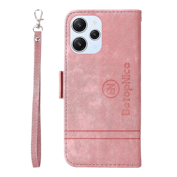 Nahkainen phone case Xiaomi Redmi 12 4g:lle Pink