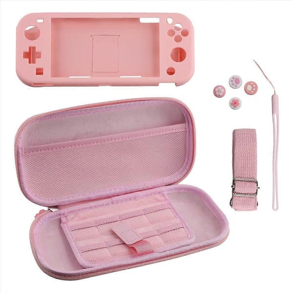 Rosa bärväska kompatibel med Nintendo Switch Lite, bärbar Nintendo Switch Lite-väska för Switch Rose
