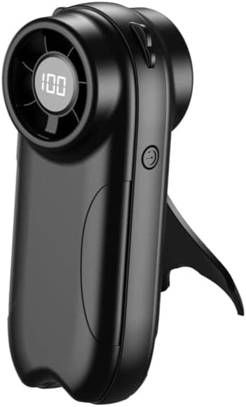 Kraftig bærbar ventilator, mini genopladelig lommeventilator, 4000 mAh batteri (sort)