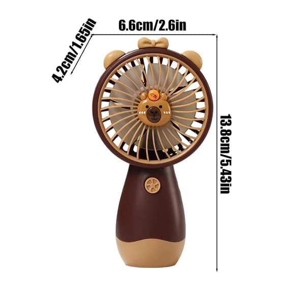 Personlig lommevifte, søt kapybara-design, USB oppladbar