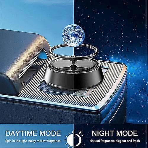Solcelledrevet billuftfrisker, automatisk roterende flytende planet aromaterapi diffuser Silver Earth