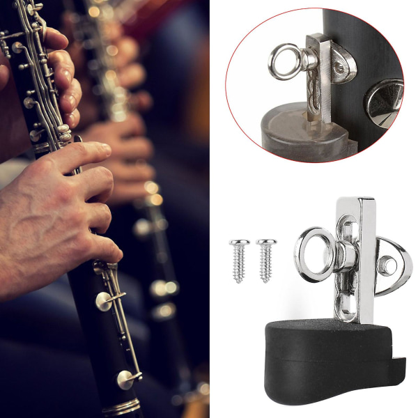 Justerbar klarinet tommelfingerstøtte med gummipudebeskytter til klarinet
