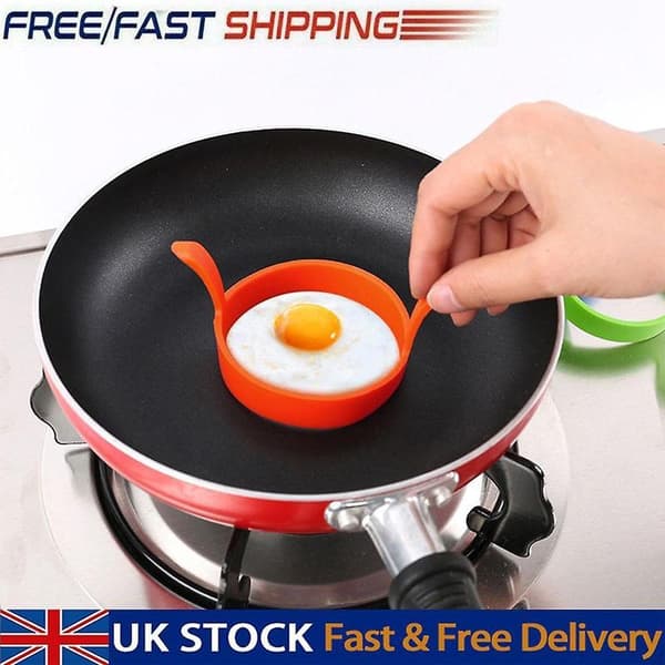 2 x Silikon Egg Stekeringer Stekt Posjeringsform Perfekt For Pannekaker As shown