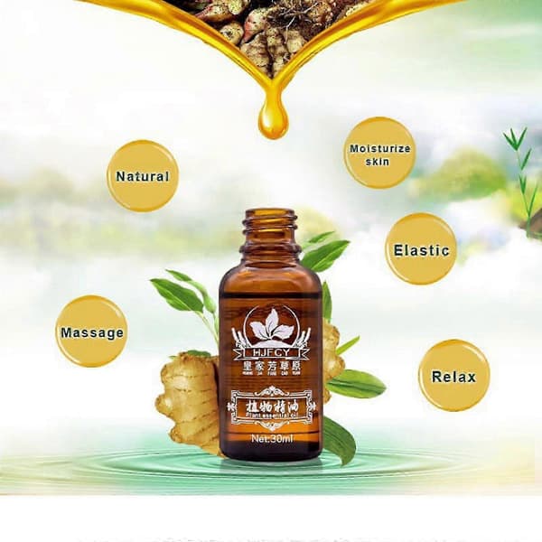 1-3 stk. Mavedrænage Ingefærolie Naturlig Terapi Lymfatisk Essentiel Massage Slankeolie 3 pièces