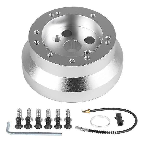 & 6-hullers Billet Ratnavadapter til 1969-1994 Kort Navstik Biltilbehør Silver
