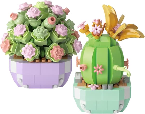 2 mini blomsterformede byggeklodser