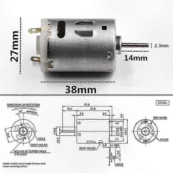 Holdbar 12V DC-motor med rustfrit stålgear til elværktøj og husholdningsapparater