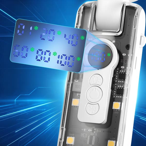 Mini genopladelig bærbar ventilator, bærbar aircondition (hvid)