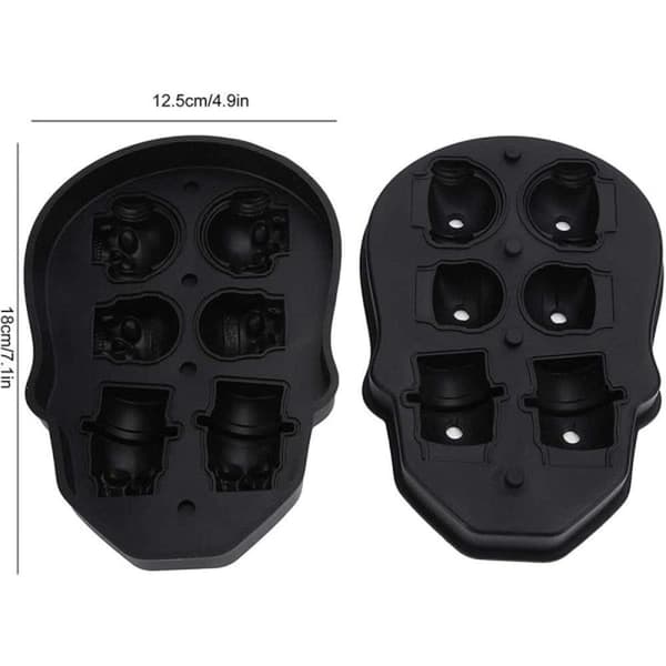 Pakke Skull Ice Fat, Silikon 3D Ghost Face Dagligvarer Is