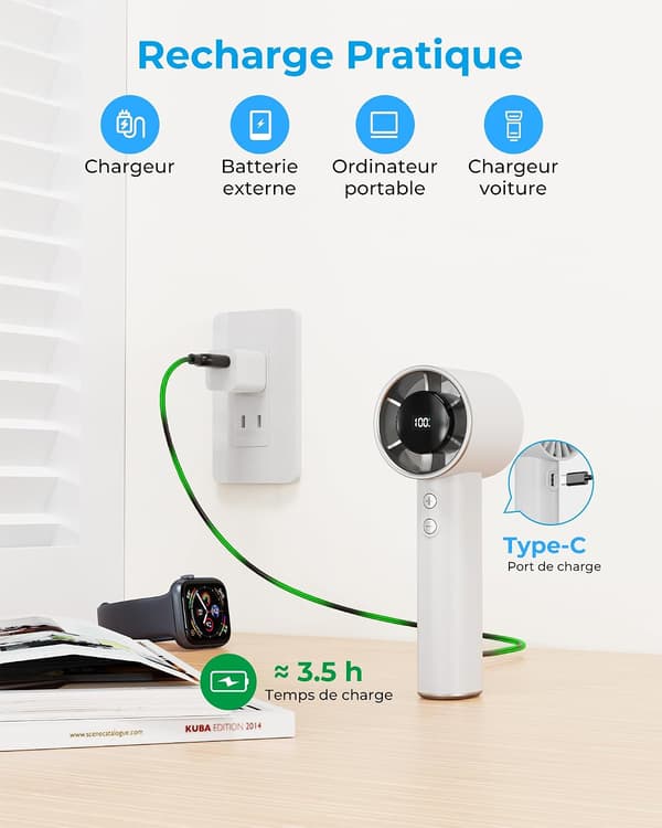 Mini bærbar håndholdt ventilator – Lille 3000mAh USB bordventilator