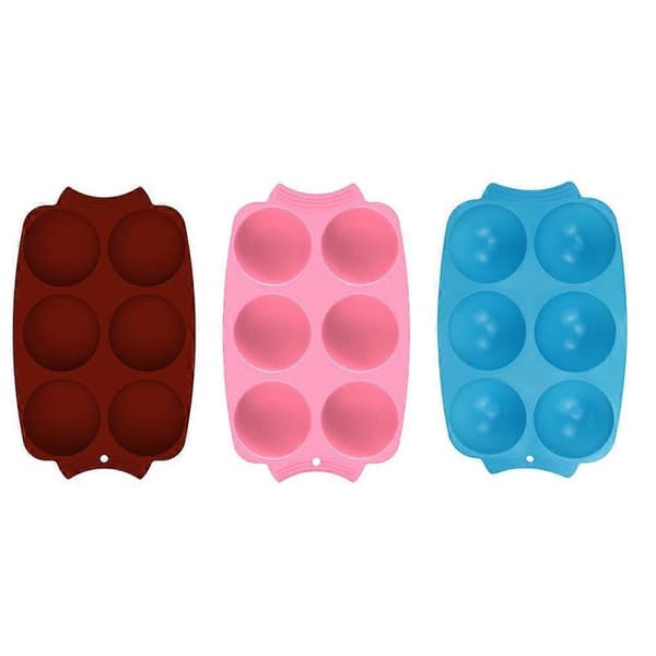 Cake Mold 6 Compartments Non-stick Ice Ball Mold Silicone Kitchen Baking Chocolate Maker Pink