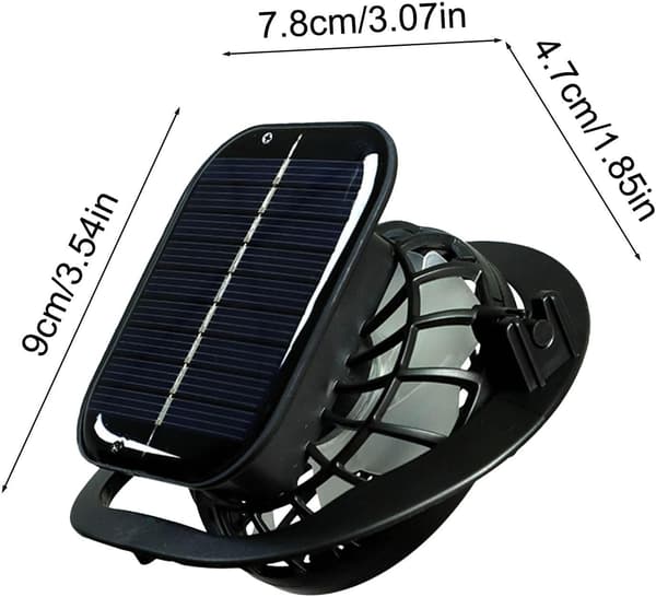 Solar Hatteventilator | Lille Bærbar Ventilator | Kompakt Elektrisk Køleenhed til Camping, Vandreture, Tilbehør til Varmt Vejr