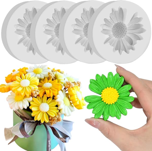 Tusenfrydformede silikonformer, 3D blomster silikonformer