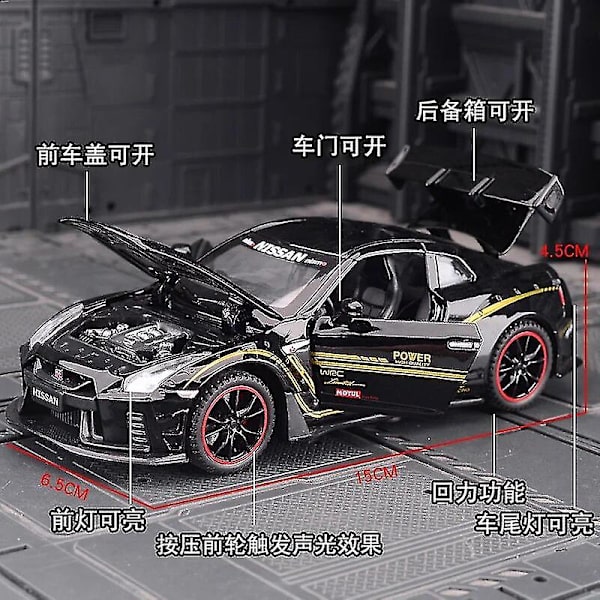 Uusi 1:32 Nissan Gtr Gt-r R35 -seosmalli, valettu ja leluautot, leluautot, lasten lelut, lahjat pojille