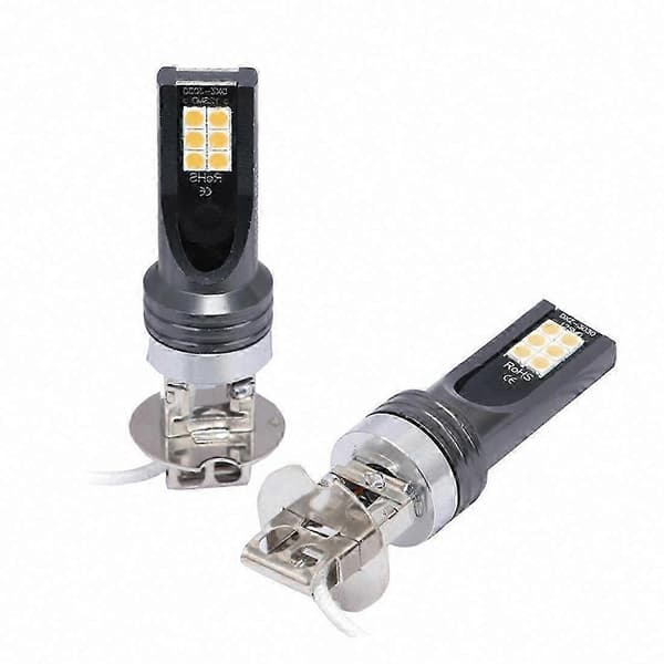 PCS H3 DC12V-24V 12W 3000K 800LM 12LEDs SMD-3030 Bil LED Tåkelys Gul