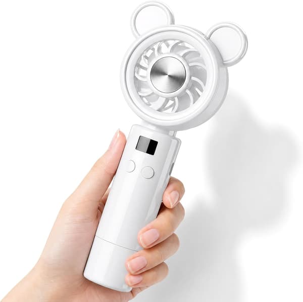 Mini bærbar ventilator, lille USB genopladelig ventilator (hvid)
