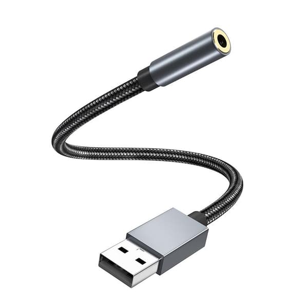 USB-3,5 mm (naaras) äänisovitin, harmaa Grey 13