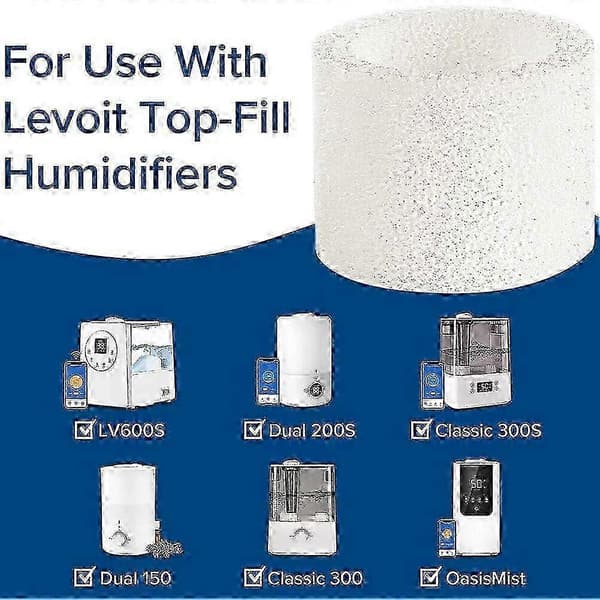LEVOIT Luftfugter Erstatningsfiltre 10 STK til Dual150/Dual200S/Classic300/LV600S - Kompatible Dele