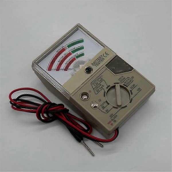 Universell batteritester for AA, AAA, C, D, N og knappcellebatterier med spenningsmåler