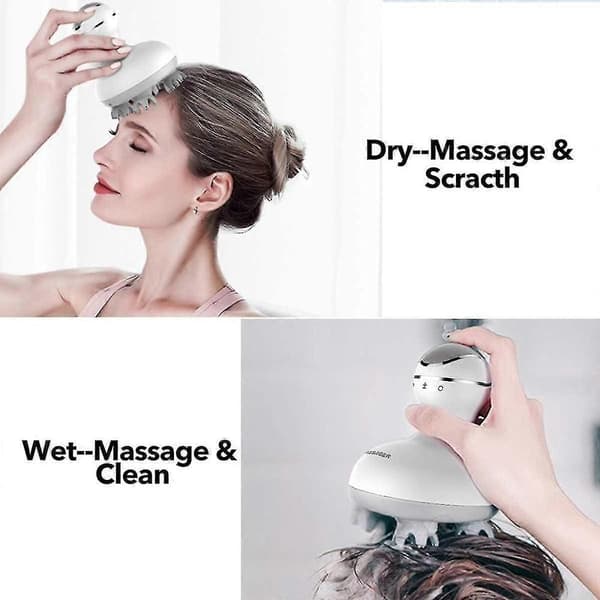 H-Elektrisk Skalpmassager med 4 Utbyteshuvuden