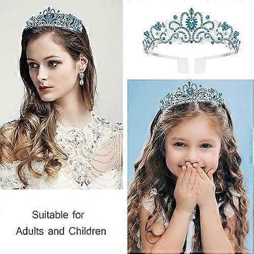 Födelsedagsdrottning\" Skärp och Strass Tiara Set Blue