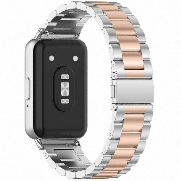 Galaxy Fit 3 Urrem i Rustfrit Stål Metal Erstatningsrem Silver Rose Gold