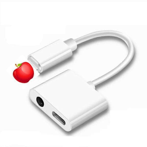 hovedtelefon (2 i 1) adapter til iPhone til 3,5 mm jack aux lydadapterkabel til iPhone A