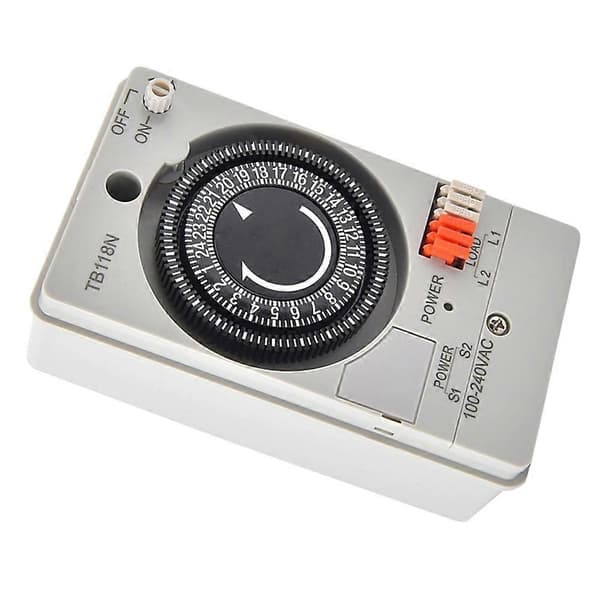 AC Timer 24-timers timer NiMH batteri strømsvigtkompensation Pålidelig datalagring 110-240V timer Gris et noir