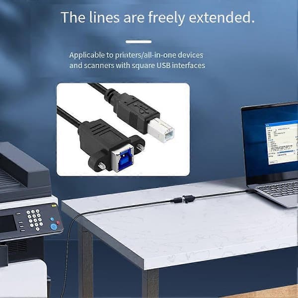 USB 3.0 Typ-B hona till USB2.0 Typ-B hane förlängningskabel 5 Gbps för disk SSD kamera data 30 cm