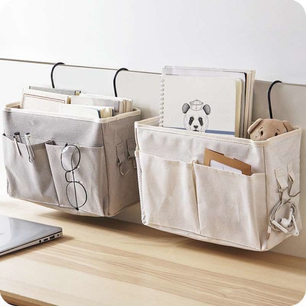 Sengehængende opbevaringstaske Hængende taske til soveværelsesopbevaring Grå