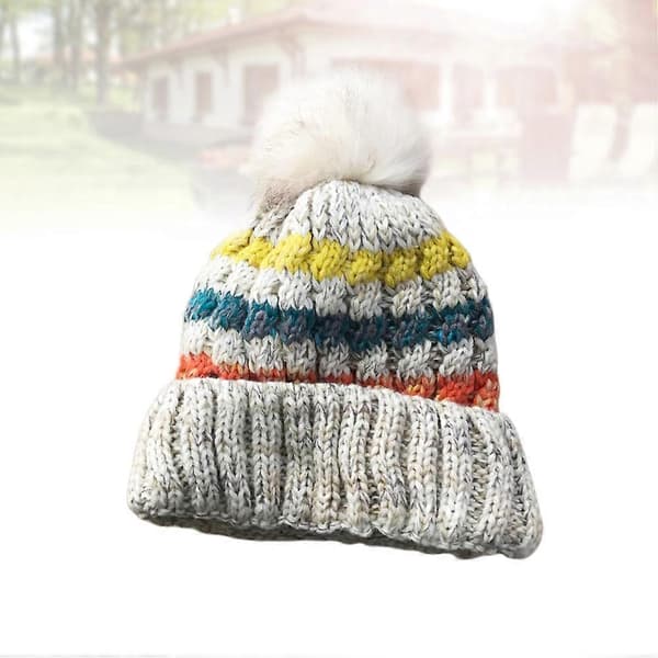 Stickad dammössa för kvinnor Höst Vinter Värmande accessoar 2 st Beige 57cm