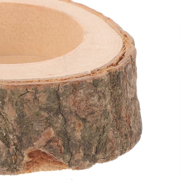 Mat- och vattenskål i trä för hamster, brun, 3-pack