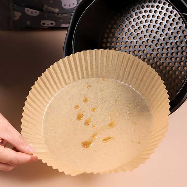 Air Fryer Papper 100-pack - 20cm Engångspapper för Luftfritös Brun brun brown