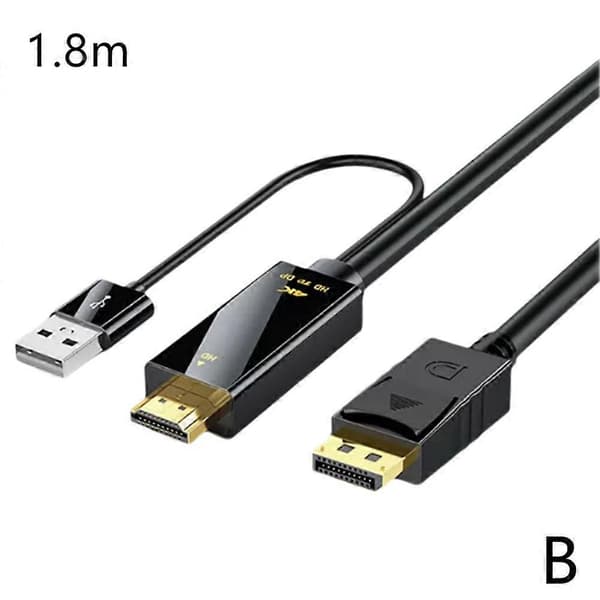 HDMI till DisplayPort-kabel 19cm/ 1.8m