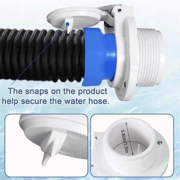 W400BWHP Vacuum Safety Lock, Free Rotating Pool Vacuum Adapter for Hose Pool Cleaner Wall Mount