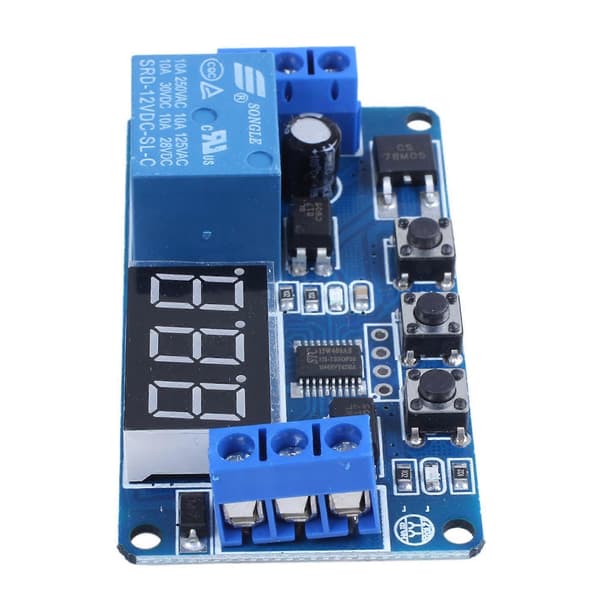 2X Automation DC 12V LED Display Digital Forsinkelsestimer Kontrolkontakt Relæmodul