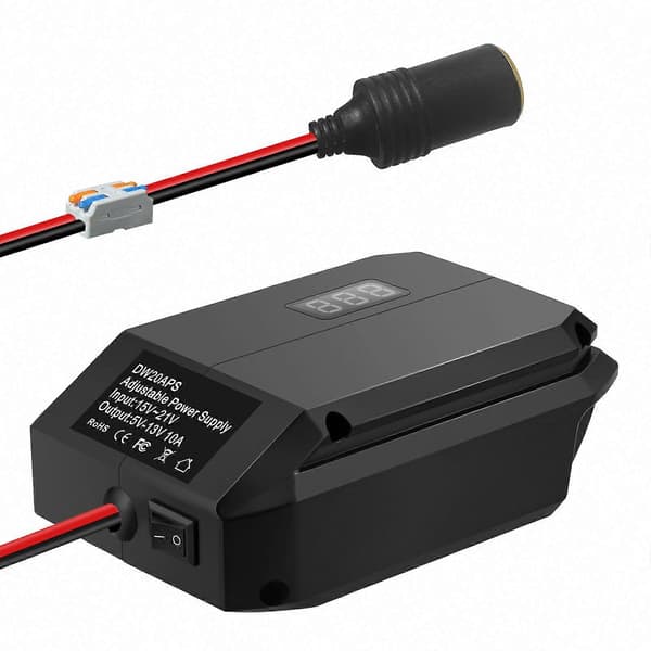 Bosch 18V til 12V batteriadapter, nedtrappingsomformerregulator for Power Wheels Noir