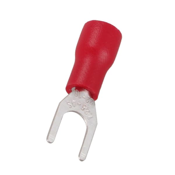 200 stk. 4 mm gaffel AWG 22-16 forisoleret terminalkabelstik Red