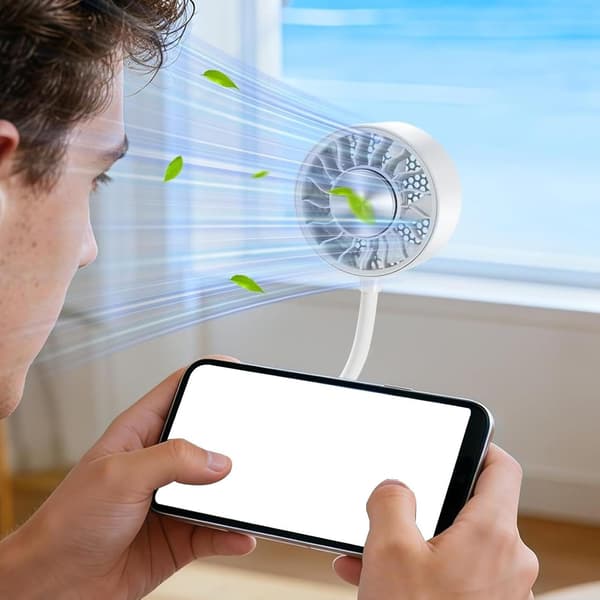 Mini bærbar ventilator, justerbar vinkel, magnetisk design, genopladelig