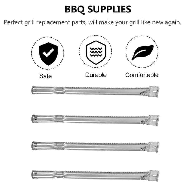 Venturirør i rustfritt stål for gassgrillbrenner - 4 stk. sett 40X2.7X2.7CM Silver