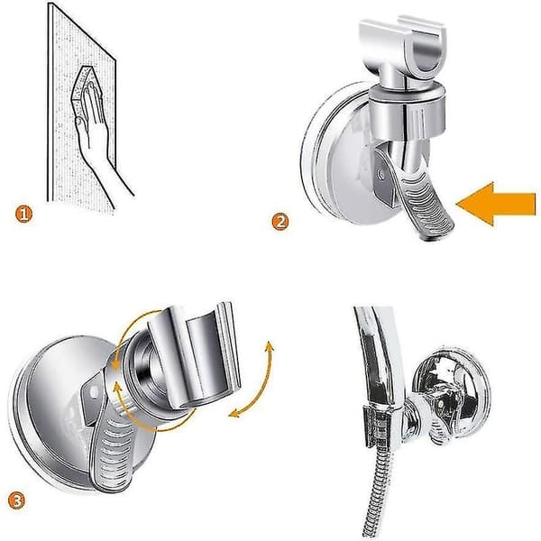 Shower Head Holder, Suction Cup Handheld Shower Head Holder, Wall Mounted Shower Heads, Universal Replaceable Shower Bars (Set).