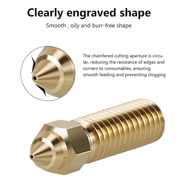 10 STK K1 Mässingsmunstycken, 3D-skrivare 10 STK High Speed ​​0,4 mm munstycken för K1, K1 Max Gold
