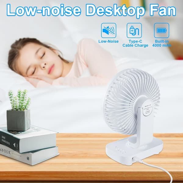 Stille USB-bordventilator (hvid)