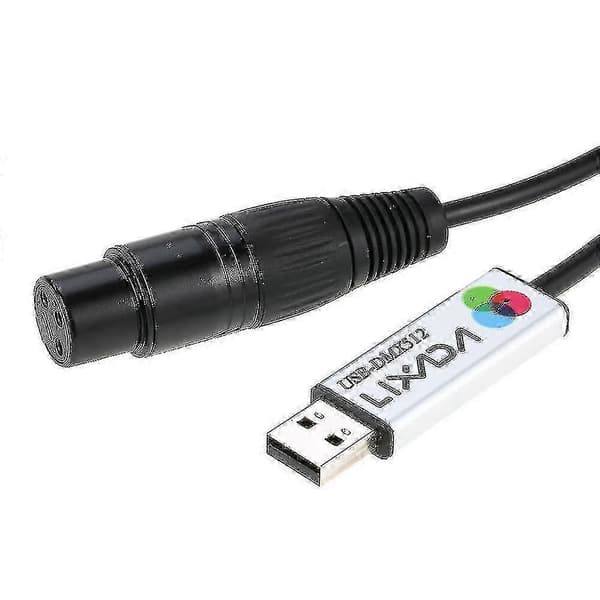 DMX512 Scenelys-controller med Lixada USB til DMX Interface Adapter og lysdæmper til PC