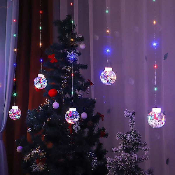 Holiday Led Lysstreng Fe Lys Fargerik Lys 8 Moduser Eu Plugg Utendørs Hage Bryllup Hjem Rom Dekorasjon Lampe wishing ball EU plug