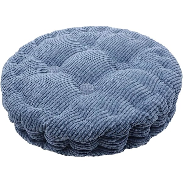 Pyöreä tyynytuolin pehmuste paksu tatami-tyyny sisä- ja ulkotiloihin, sininen-40cm