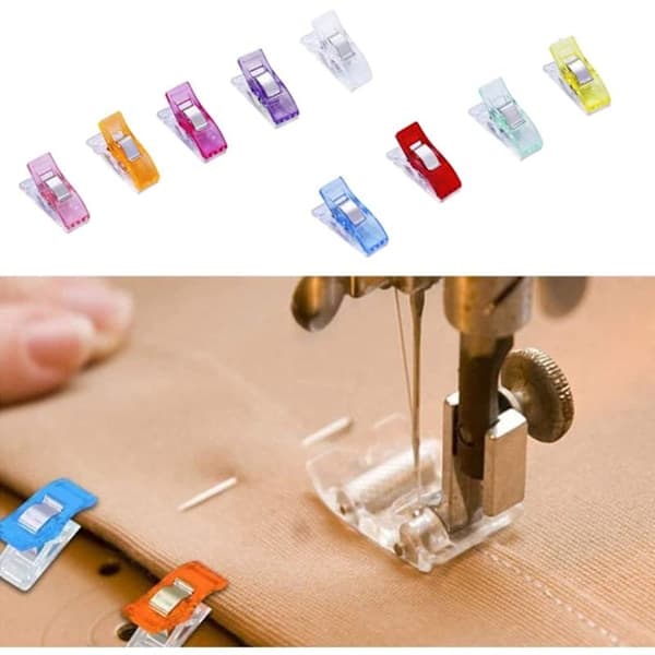 Sewing Clips for Fabric Quilt Clips Hemming Clips Fabric Clips Plastic Quilt Clips for Sewing, Stitching, Crafts, Hanging Items 50 Pcs