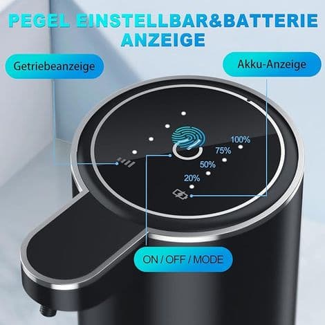 Automatisk svart tvåldispenser (1 st) - 380 ml - med sensor - USB-uppladdningsbar